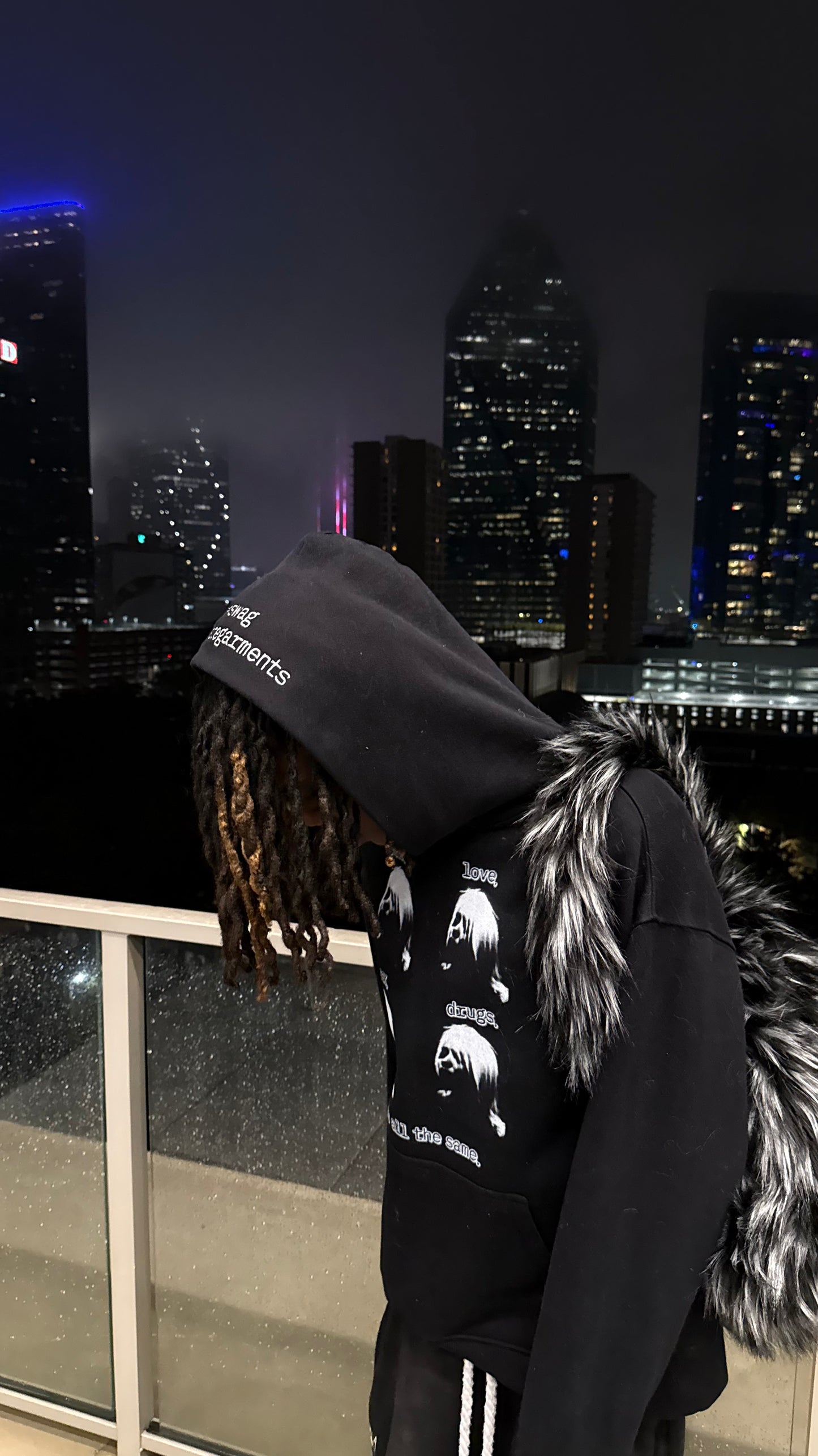 BLACK FROSTED YETI FUR BACKPACK