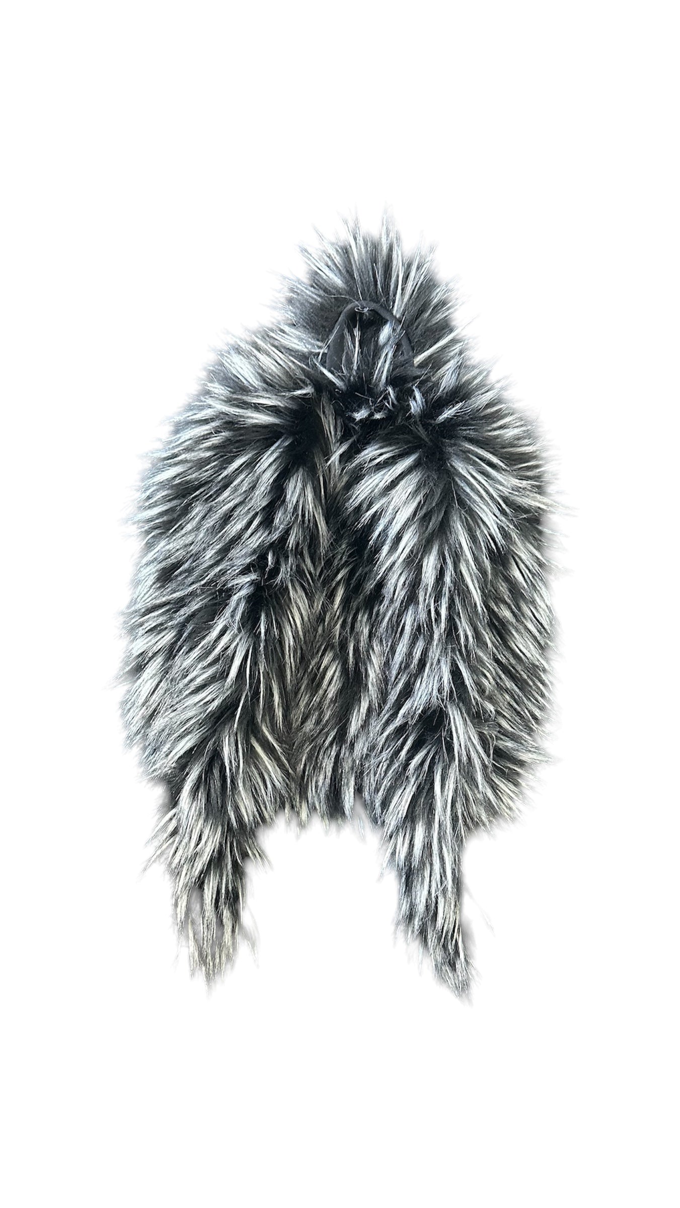 BLACK FROSTED YETI FUR BACKPACK