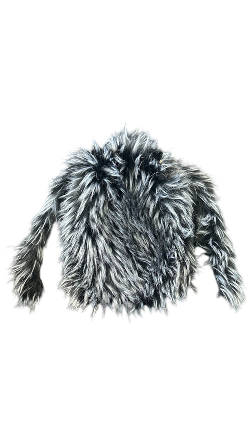 BLACK FROSTED YETI FUR BACKPACK